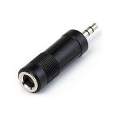 Adaptador conector estéreo macho de 3.5 mm a 6.5 mm PLASTICO NEGRO