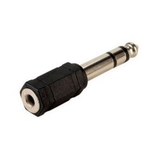 Adaptador conector estéreo macho de 6.5 mm a 3.5 mm PLASTICO NEGRO