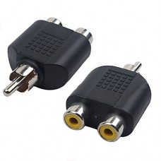 Adaptador conector  RCA Macho a 2 RCA Hembra