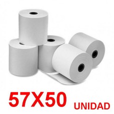 Papel Térmico para Caja Fiscal 57mmx50mm  (Unidad)