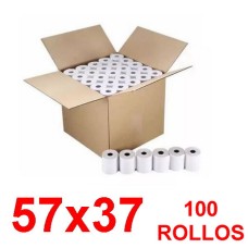 Papel Térmico para Caja Fiscal 57mmx37mm BOX (Caja 100 Rollo)