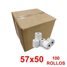 Papel Térmico para Caja Fiscal 57mmx50mm BOX (Caja 100 rollo)