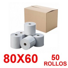 Papel Térmico para Impresora Fiscal 80mmx60mm BOX (CAJA 50 ROLLOS)