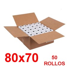 Papel Térmico para Impresora Fiscal 80mmx70mm BOX (CAJA 50 ROLLOS)