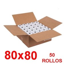 Papel Térmico para Impresora Fiscal 80mmx80mm BOX (CAJA 50 ROLLOS)