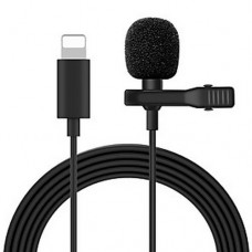 Micrófono de condensador omnidireccional Sonido excelente para grabación de audio y video Negro Tipo Iphone