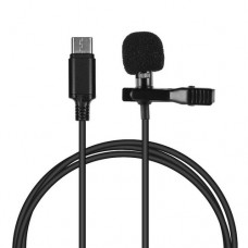 Micrófono de condensador omnidireccional Sonido excelente para grabación de audio y video Negro Tipo C